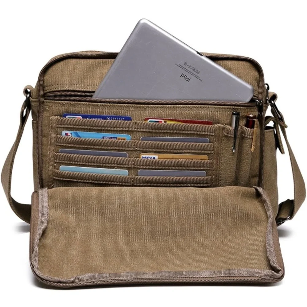 Han Yun Canvas Handbags Shoulder Bag Mens Brown